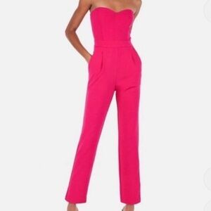 EXPRESS SWEETHEART Strapless Pink Jumpsuit- size 2